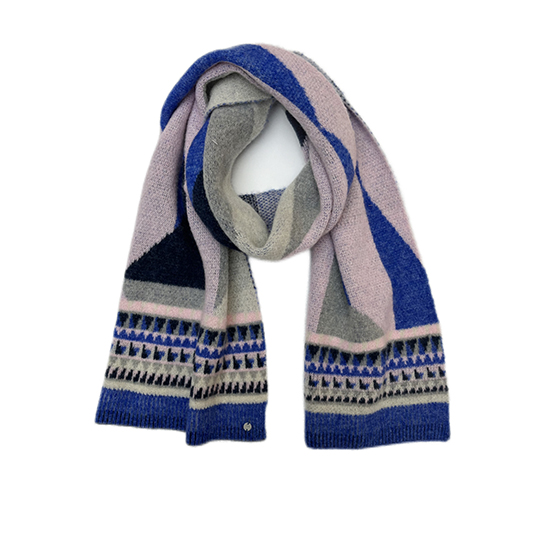 MOHAIR-BLEND GEOMETRIC JACQUARD KNIT Scarf