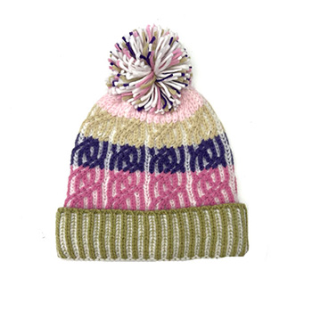 WOMEN CONTRAST KNITTED HAT