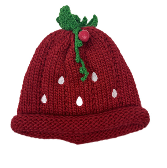 Ladies Strawberry Knit Hat