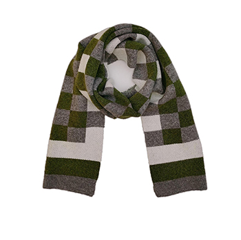 Check Knitted Jacquard Scarf