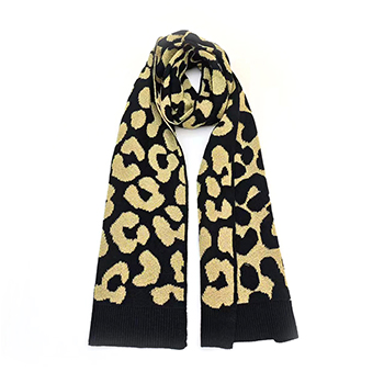 Women Knitted Scarf With Shiny Silk