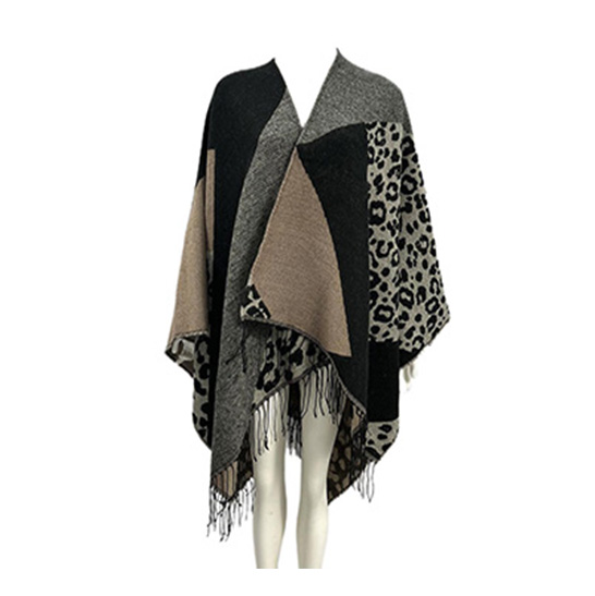 Leopard Print Patchwork Shawl