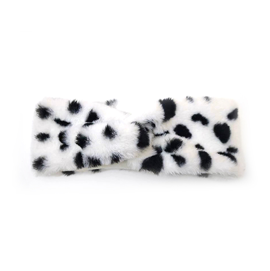 Leopard Print Faux Fur Quilted Headband