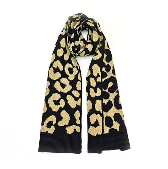 Women Knitted Scarf With Shiny Silk