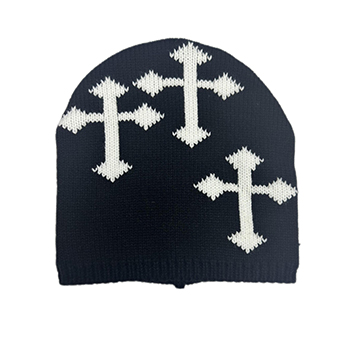 LADIES CROSS KNITTED HAT