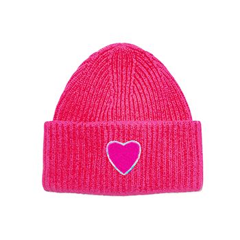 Ladies Heart Knitted Beanie