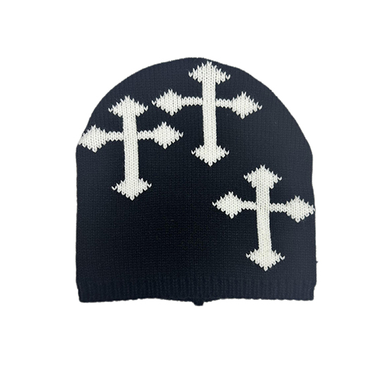 LADIES CROSS KNITTED HAT
