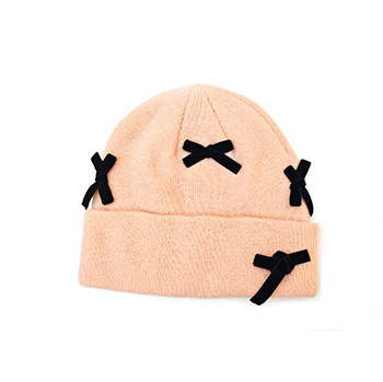 LADIES BOW KNITTED BEANIE